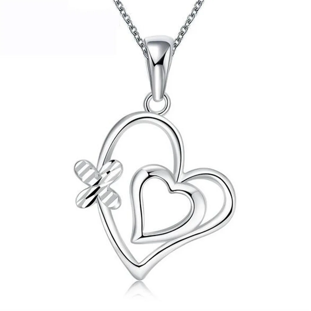 925 Free Shipping Silver Pendants Necklaces Lovely Silver Fashion
