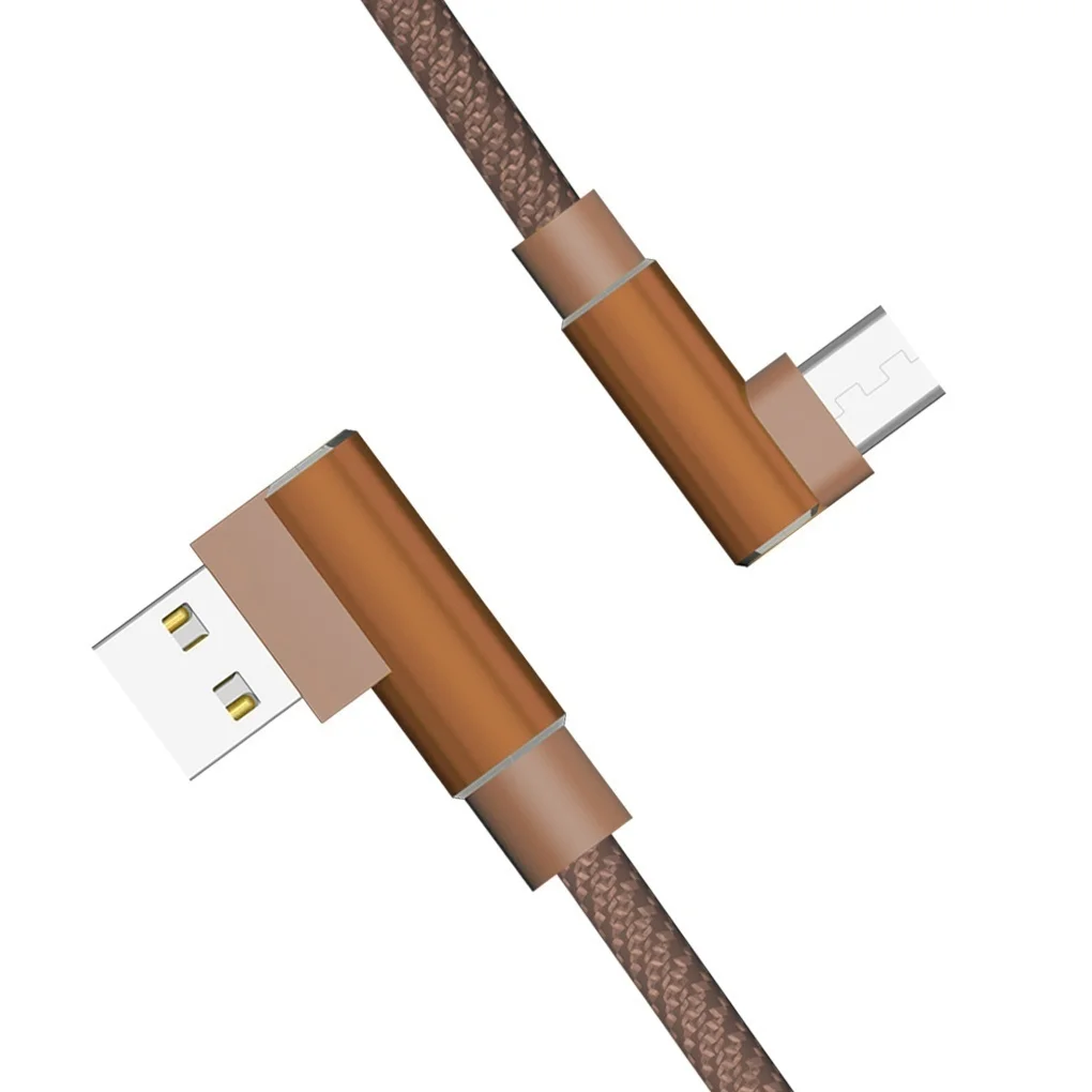 Хаки USB кабель для синхронизации данных кабель для быстрой зарядки 90 градусов под прямым углом для Iphone X 8 7s 7Plus 6 6s 5 5S 4 samsung Andorid type C Phone - Цвет: Хаки