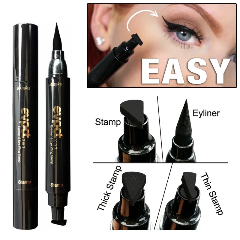 2 в 1 водостойкая жидкая подводка для глаз|liner pencil|black eyeliner peneye makeup pencil |