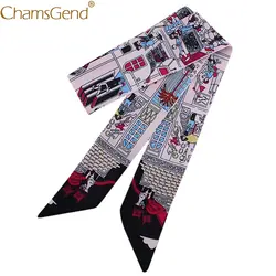 Chamsgend шарф с модным принтом Для женщин повязки шеи галстук многоцелевой сумки повязки для рук Шелковый шарф 80807