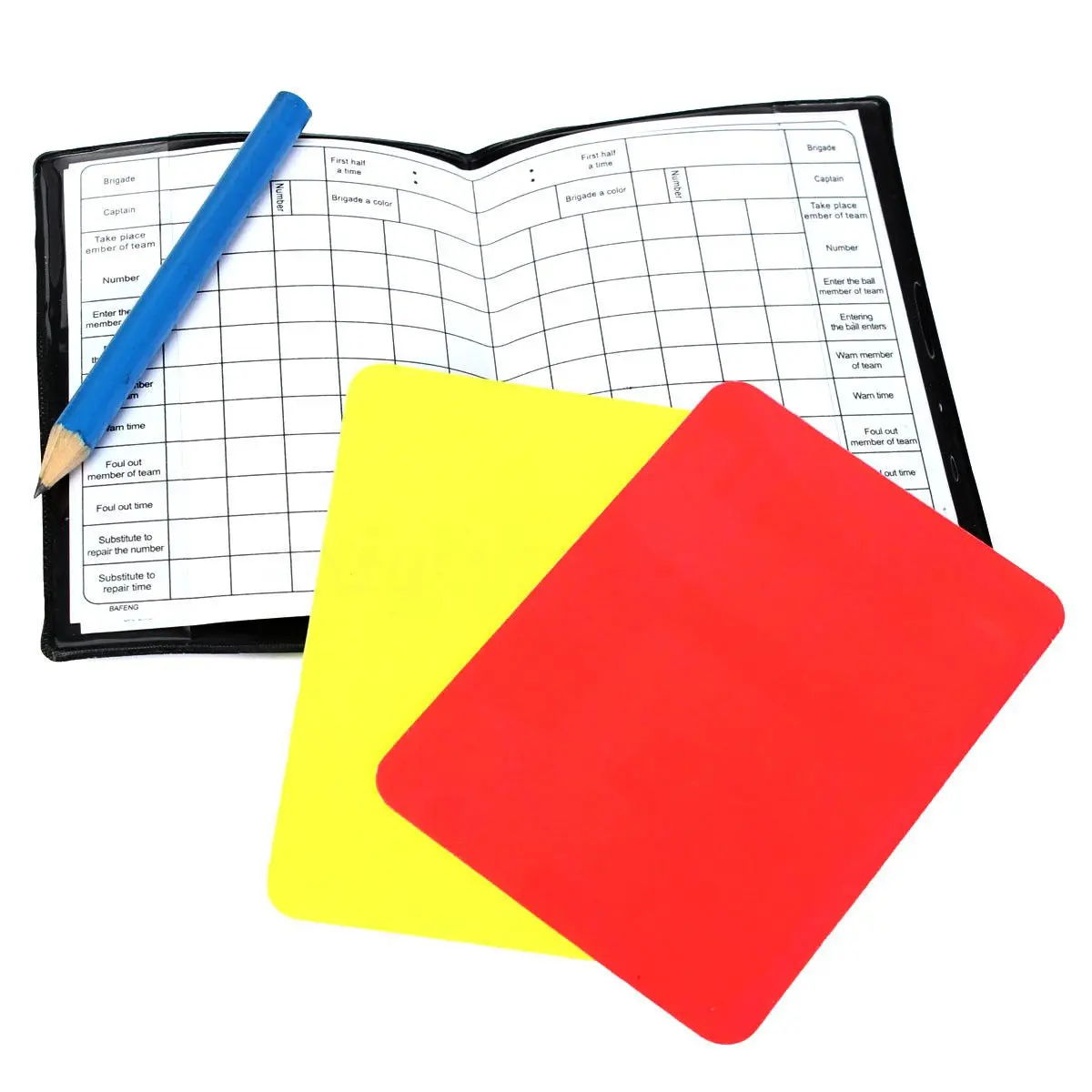 

Soccor Referee Penalty Pencil Wallet Pad Yellow Red Card and Sports Notebook