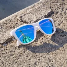Dokly Nueva moda Gafas de Sol Hombres y Mujeres Diseño Unisex blanco azul marco de la lente gafas de Sol de Espejo Oculos Gafas de Sol Gafas De Sol