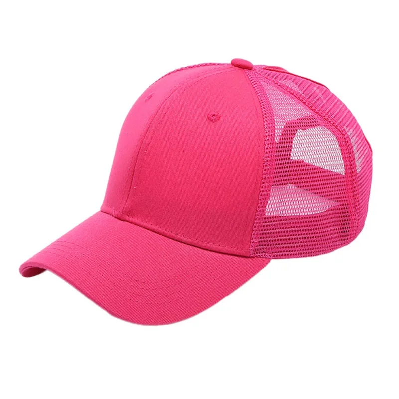

1pc Ponytail Cap Women Men Cotton Adjustable Sunshade Mesh Sun Hat Ponytail Cap Sportswear Accessory
