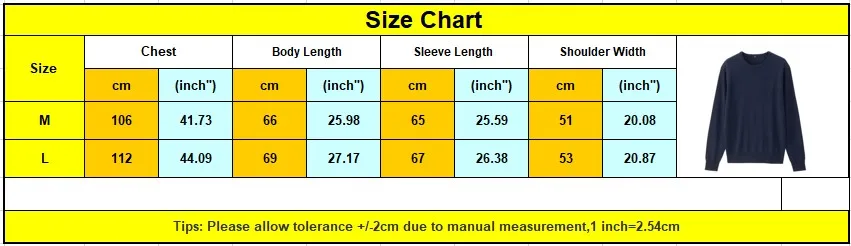 SIZE TABLE
