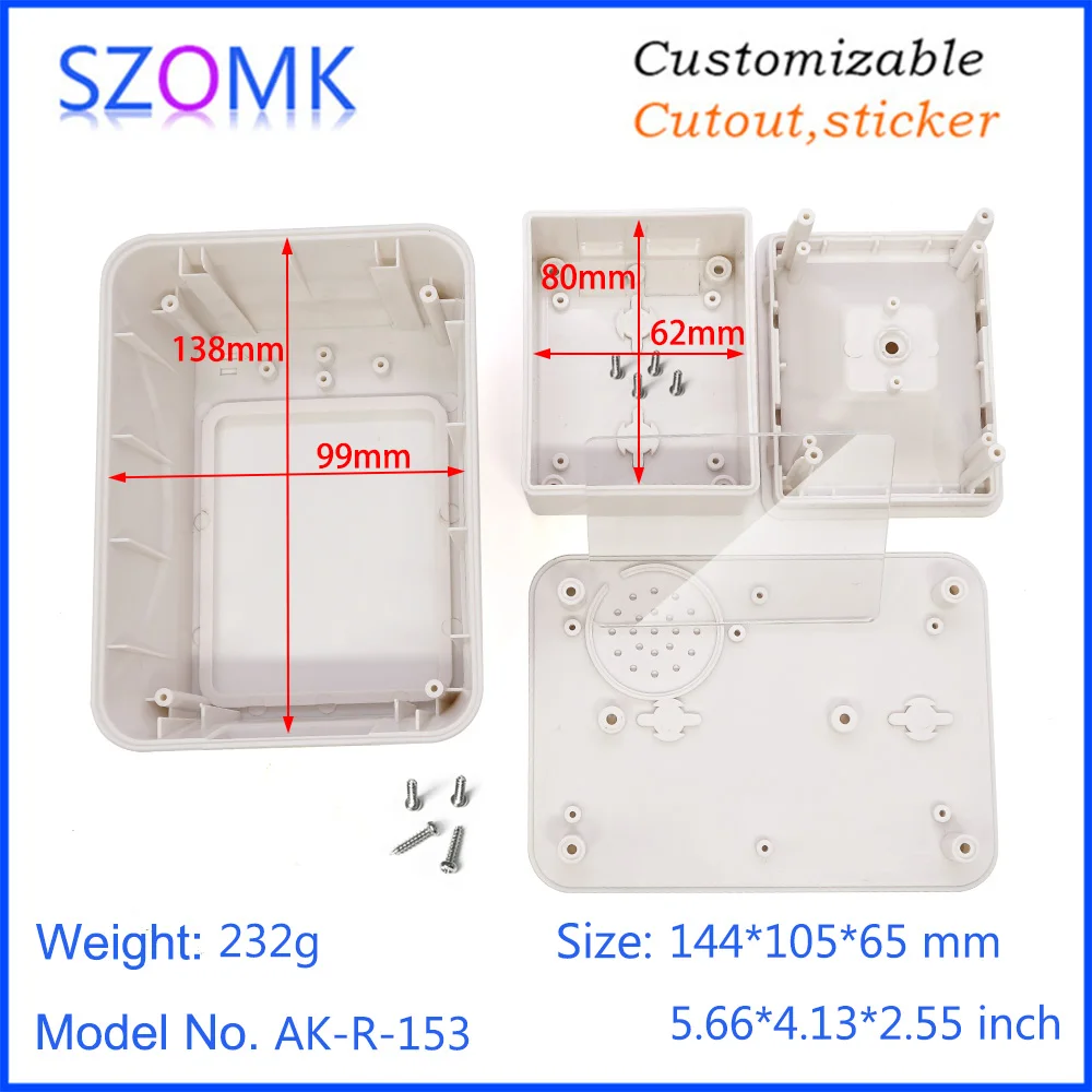 szomk plastic enclosure for electronics box QR code scanner desktop bar code reader junction housing (15)