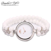 Роскошные Женщины браслет pearl старинные часы мода повседневная кварцевые часы 50 м водонепроницаемость montre femme женщины саат