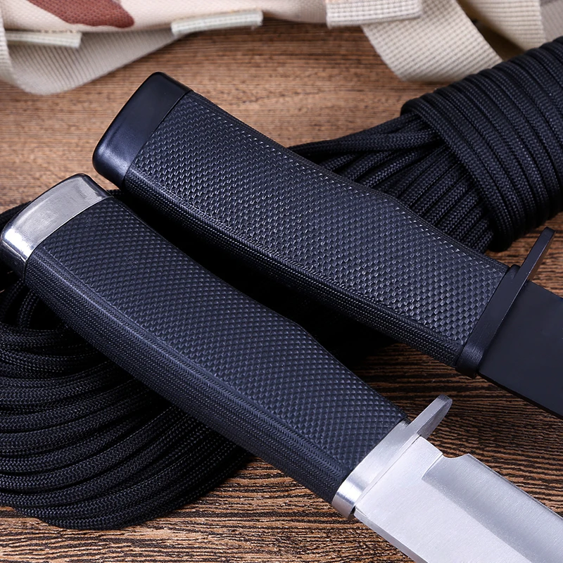 CS COLD нож с фиксированным лезвием высокотвердое лезвие резиновой ручкой походные