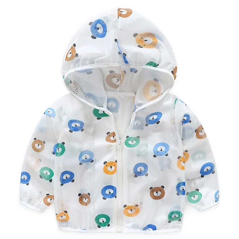 COOTELILI Summer Long Sleeve Kids Girls Jacket Breathable Outerwear Coats Boys Kids Baby Windbreaker Hooded Children Clothing (13)
