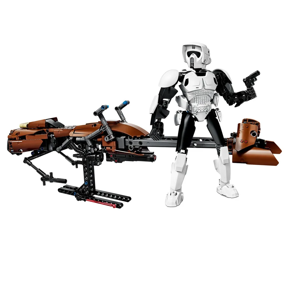 Star Wars Scout Trooper Speeder Bike Classic Models Bricks toys for children building blocks compatible with legoings Star Wars 