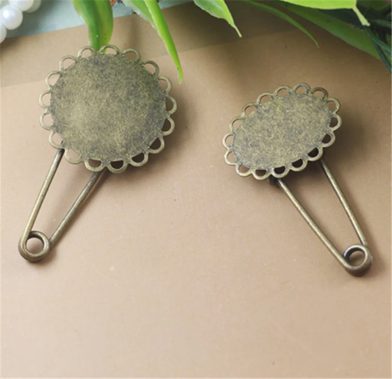 10Pcs 13*18mm 20mm Base Brooch Settings Wholesale Antique Bronze Plated Vintage Diy Brooch Base