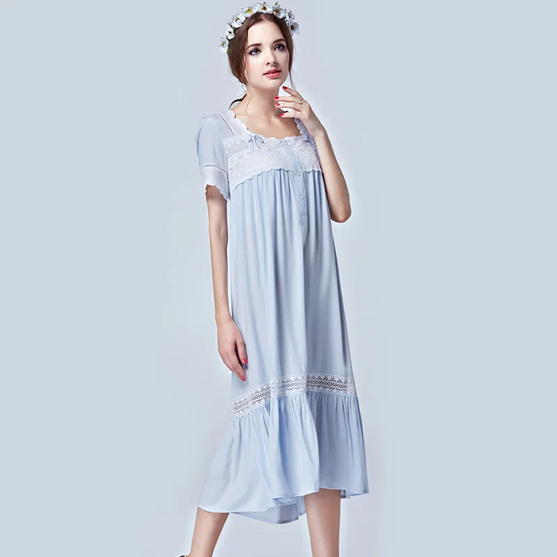 women's light blue nightgown