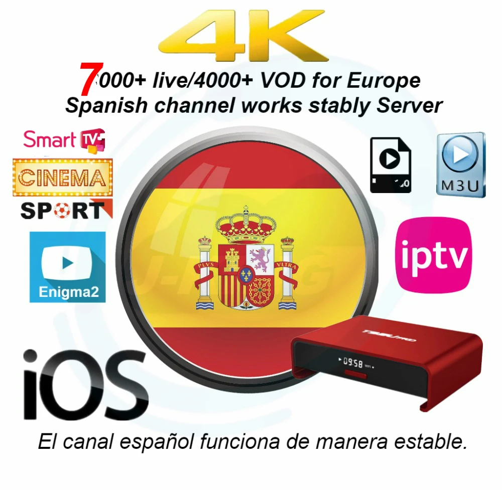 Comprar Iptv para España canal español M3u Abonnement Iptv Reino Unido Duits Frans Spaans Mediaset inteligente estrella de cine Voor caja de Android PC campeón dazn