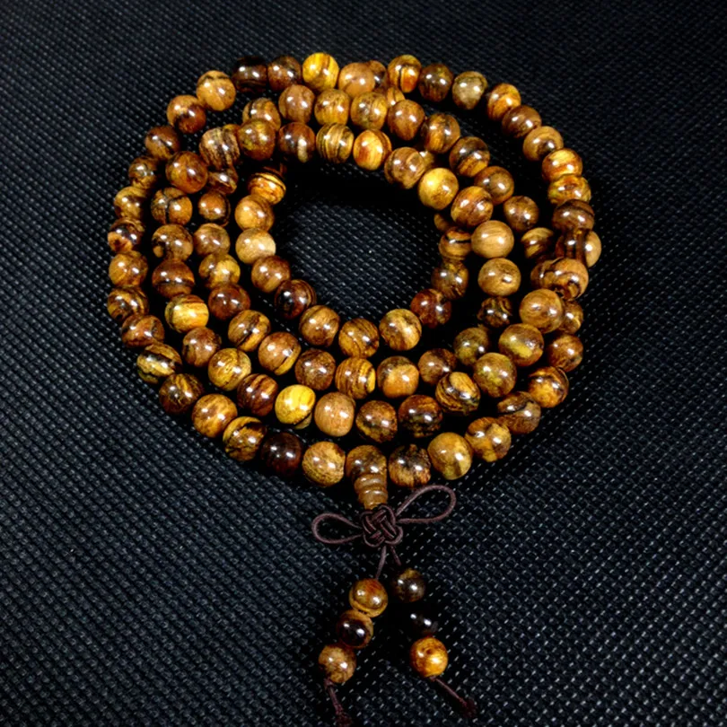 

Sennier Authentic agarwood 108 beads 6mm 8mm buddha prayer beads bracelets women men jewelry wood wrist bangle Rosary Wooden bra