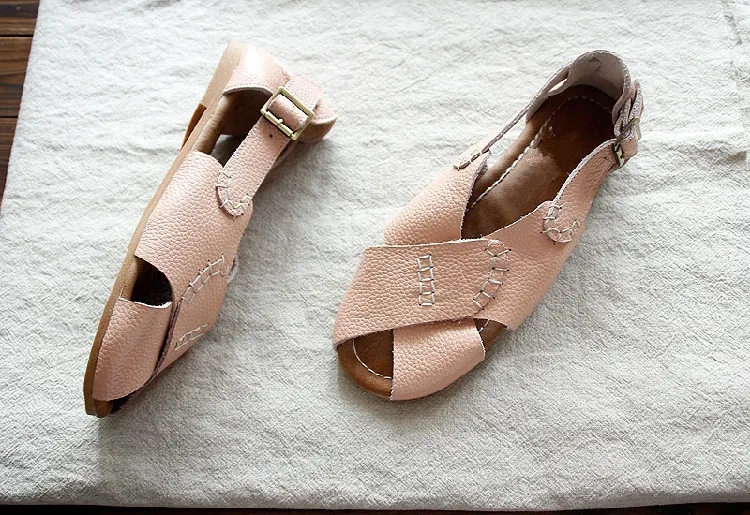 Careaymade- обувь из натуральной кожи; удобные повседневные сандалии ручной работы; художественная обувь в стиле ретро mori girl; японские туфли