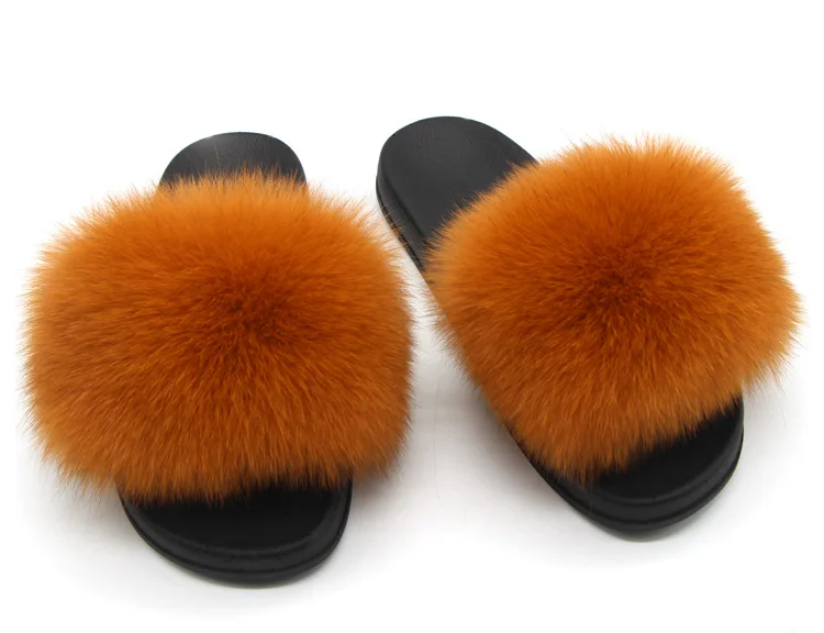 Pele de Raposa Chinelos de Comércio Exterior das Crianças Importados Grama Chinelos Pai-filho Peludo Palavra Pvc Casa 2020 6 Online shopping