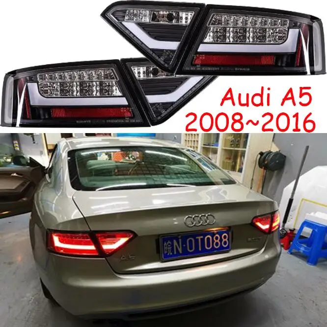 Автомобильный бампер taillamp для Audi A5 задний светильник 2008~ автомобильные аксессуары светодиодный задний фонарь для A5 задний фонарь DRL+ тормоз+ Парк+ сигнальный светильник - Цвет: smoke black