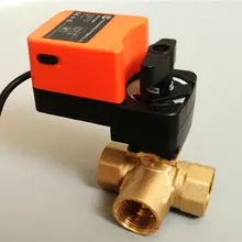 11/" AC220V Электрический смесительный клапан, 3 варианта, вкл/выкл типа, DN32 с ручным переопределением может открыть любой угол для 50% гликоля