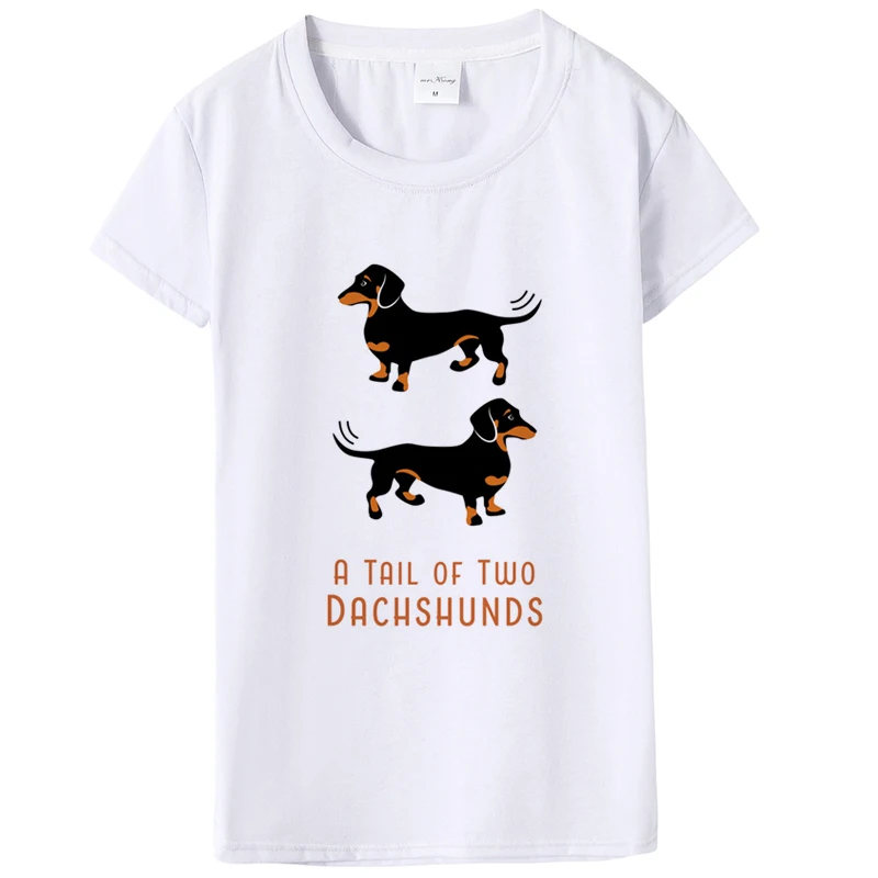 Женские футболки с таксой, летняя футболка с принтом забавной собаки, круглый вырез, короткий рукав, Такса, собака, футболка, повседневные крутые топы, футболки - Цвет: F330-FSTWH-