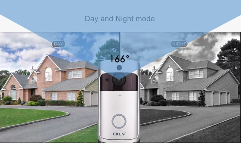 Eken V5 wifi дверной звонок умный IP видеодомофон дверной звонок камера для квартиры ИК сигнализация беспроводная камера безопасности