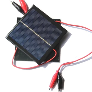 

BUHESHUI 1W 5.5V Solar Panel+Clip Polycrystalline Solar Cell Module Charger System For 3.7V Battey Toy Study 95*95MM 5pcs/lot