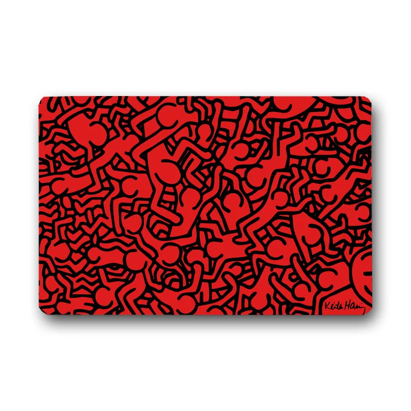 Keith Haring рабочие Нескользящие замшевые Ковровые Коврики индивидуальные коврики