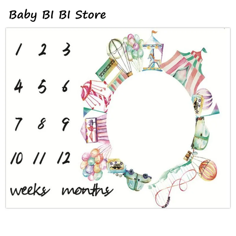 

Newborn Weeks Monthly Milestone Photography Props Blankets Child Baby Infants Growth Photo Background Cloth Blanket
