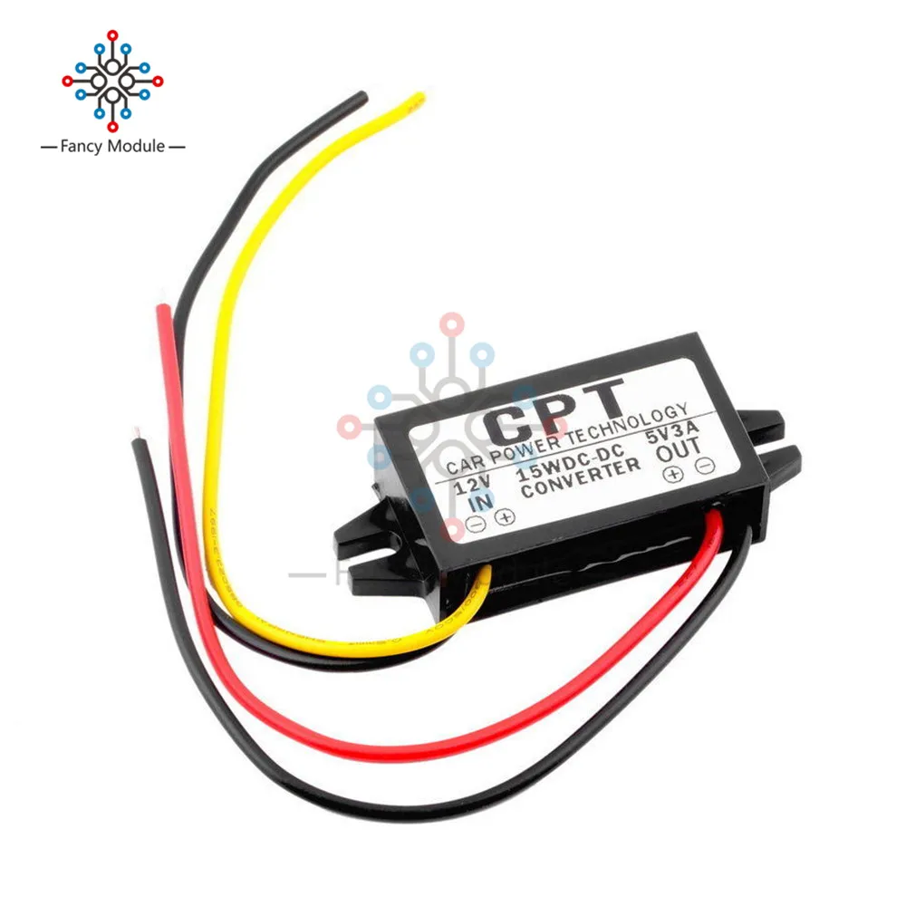 DC-DC автомобиля Мощность от 12 В до 5 В пост 3A 15 Вт модуля преобразователя Micro USB для ступенчатого понижения Мощность Выход адаптер 96% Высокая эффективность преобразования - Цвет: 040220( no usb)