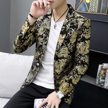 

2019 New Youth Men Dress Jacket Asian Size 3XL Business Banquet Mens Jackets High Quality Stage Coats Men