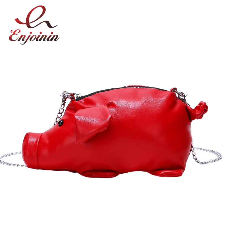 Carino Cuoio Delle Femminile Catena Il Della Crossbody Del bianco Spalla Modo Mini Borsa rosso Maiale Elaborazione Sacchetto Stile Di Messaggero Dell'unità Bol grigio Nero Flap Signore Bolsa rpwfrx