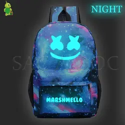 Galaxy пространство Marshmello DJ лицо рюкзак с отражающими вставками школьные сумки для подростков рюкзак для ноутбука Для женщин Для мужчин