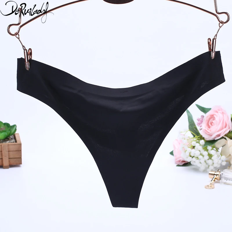 

Deruilady Sexy Seamless Panties Women Low Rise Solid Breathable G-string Thin Style Sexy Briefs Women Underwear Panty Shorts