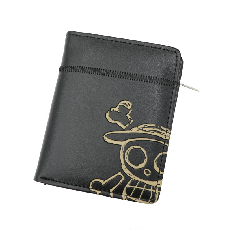 Аниме One Piece Monky D Luffy кошелек на молнии черный короткий кошелек|Кошельки| |