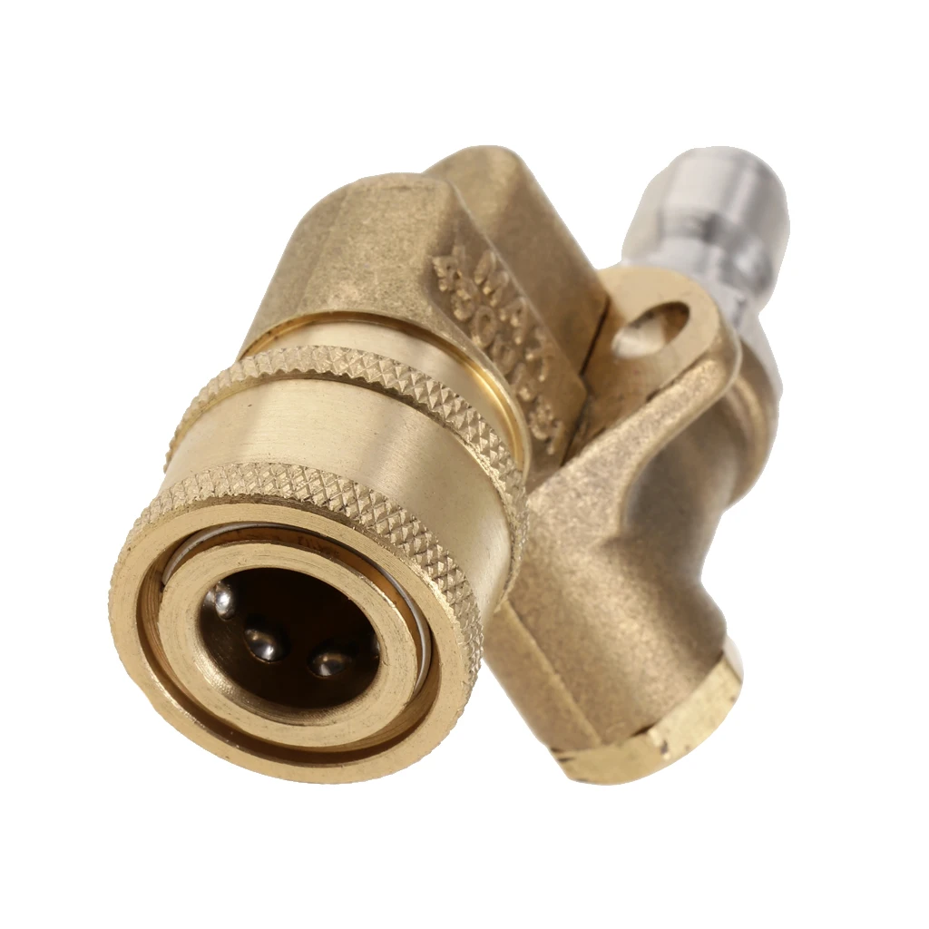 Pressure Washer Spray Nozzle Tips Quick Connecting Pivoting Coupler 2.5 GMP 4500PSI 1/4'' Plug 90 Degree