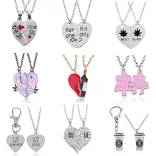 Tốt Nhất Bạn Mãi Mãi Em Gái Mặt Dây Chuyền Nữ Men Trái Tim Tình Yêu Cà Phê Cổ Mặt Dây Chuyền BFF Cặp Đôi Trang Sức Colar(China)
