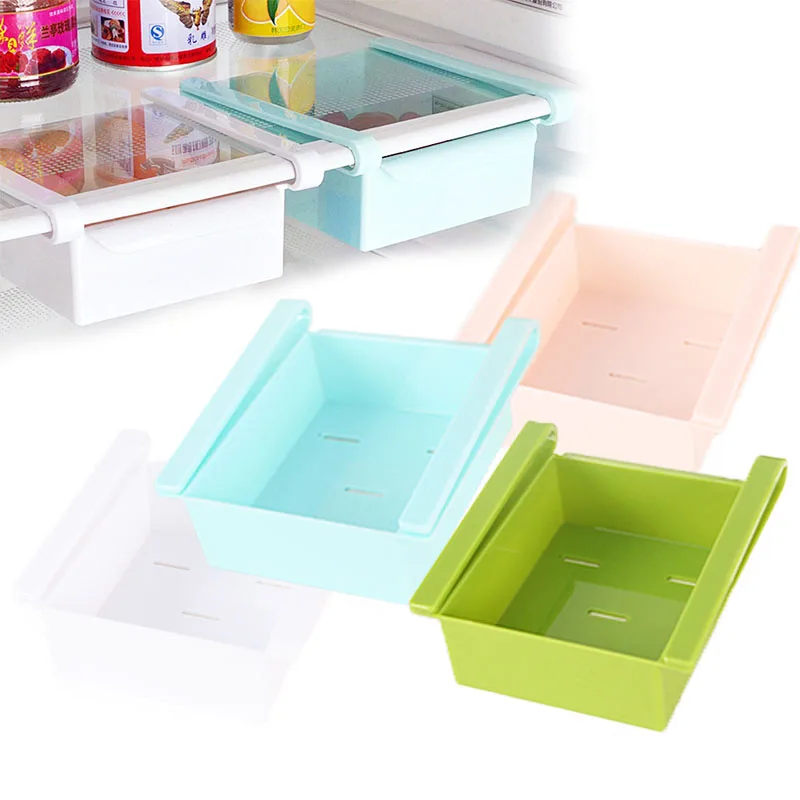 

1PC Fashion Easy Cleaned Refrigerator Freshness Rtaining Box Kitchen Storage Rack 2 Parallel Clips 5 Aleak Holes Food box