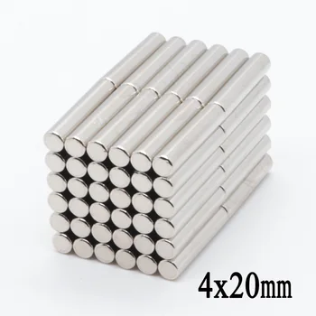

200pcs N35 4x20 mmNdFeB Super Strong Powerful Small 4x20mm Super Strong Round Neodymium Magnets Rare Earth