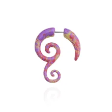 MODRSA 3 шт. спиральные конические улиточные серьги Эспандеры Красочные Акриловые Украшения для тела искусственные беруши и туннели поддельные перегородки Пирсинг