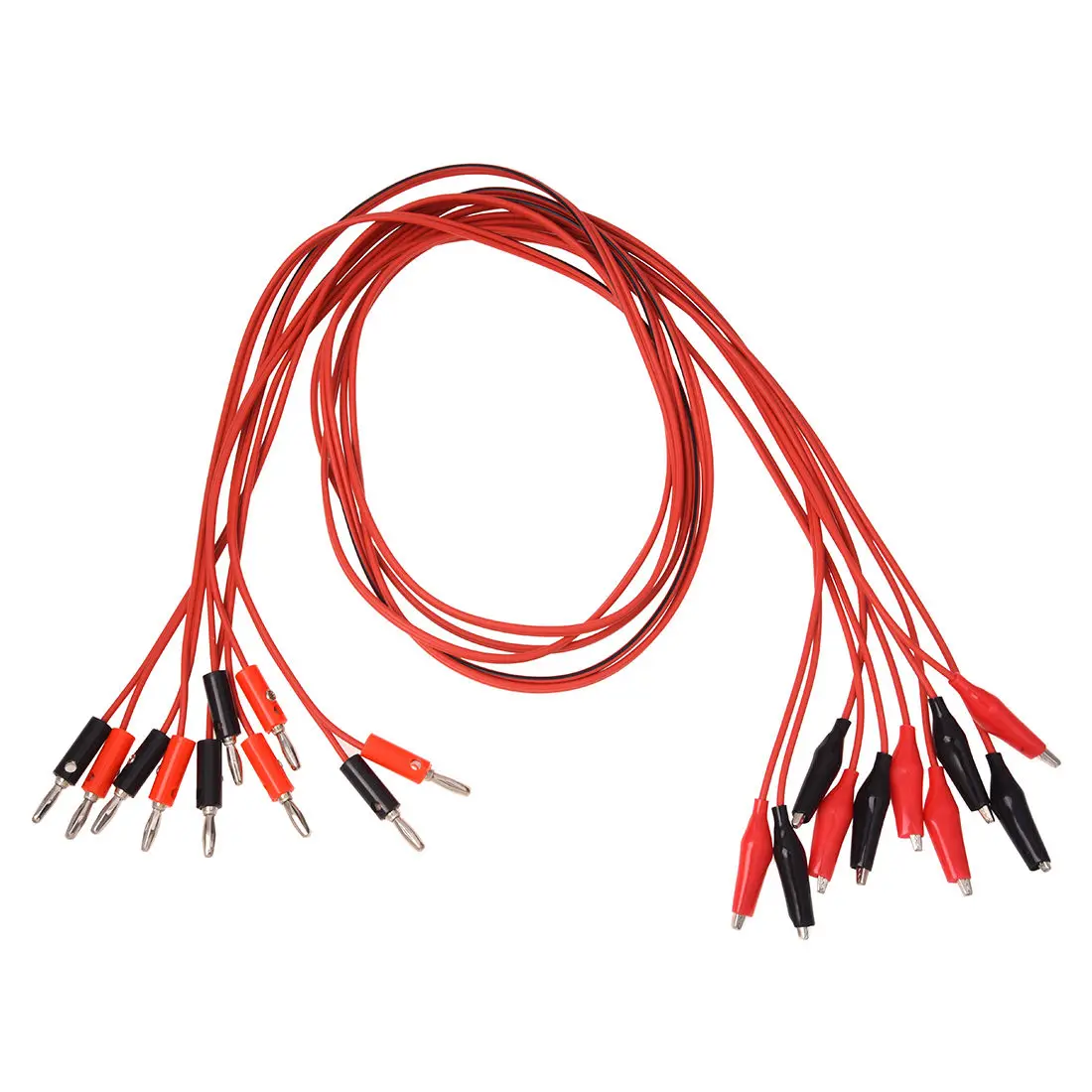 

5 Pcs 1M Long AV Banana Plug Connector to Dual Tester Alligator Clip