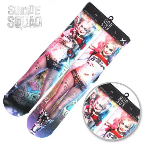 

4x16" DC Comics Suicide Squad Harley Quinn Short Cotton Socks Colorful Stockings Tights Cosplay Costume Unisex Fashion Gift Cool