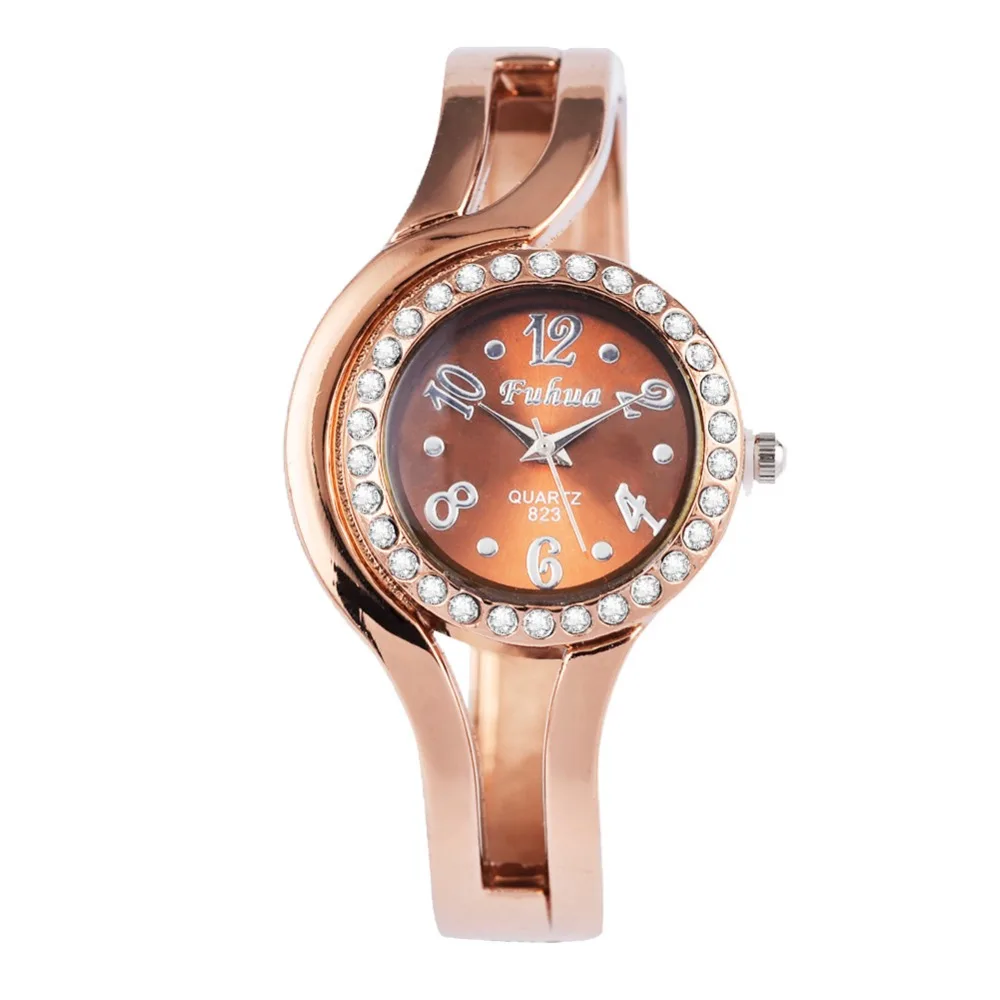 Новое поступление, модные элегантные часы-браслет, женские часы из розового золота, роскошные стразы, кварцевые часы, женские часы, часы