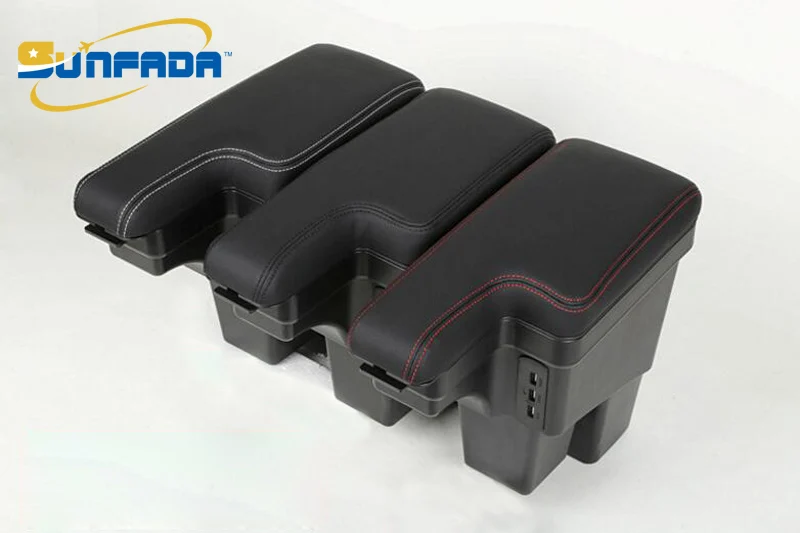 SUNFADA новейшая обновленная версия кожаный центральный автомобильный подлокотник для хранения Коробка для Honda Fit/Jazz- GK5 3-го поколения автомобильный Стайлинг