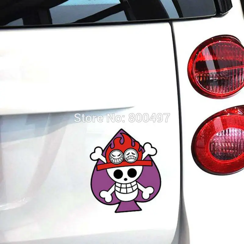 面白い車のステッカー車ボディワンピースエース頭蓋骨クリエイティブデカール用テスラ フォード フォルクスワーゲンシボレーホンダ現代起亜ラダ Car Body Car Stickerfunny Car Stickers Aliexpress