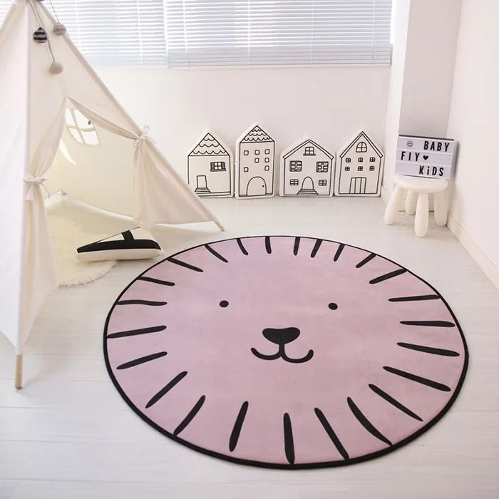Круглый ковер с мультяшным кроликом медведем для гостиной, напольный коврик для дома, ковер для детской комнаты, Детская игровая палатка, мягкий ковер для спальни