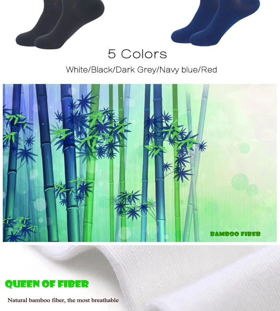 Мужская одежда носки бизнес черный белый серый темно синий 5 цветов антибактериальные гигроскопические дышащие бамбуковые носки быстросохнущие
