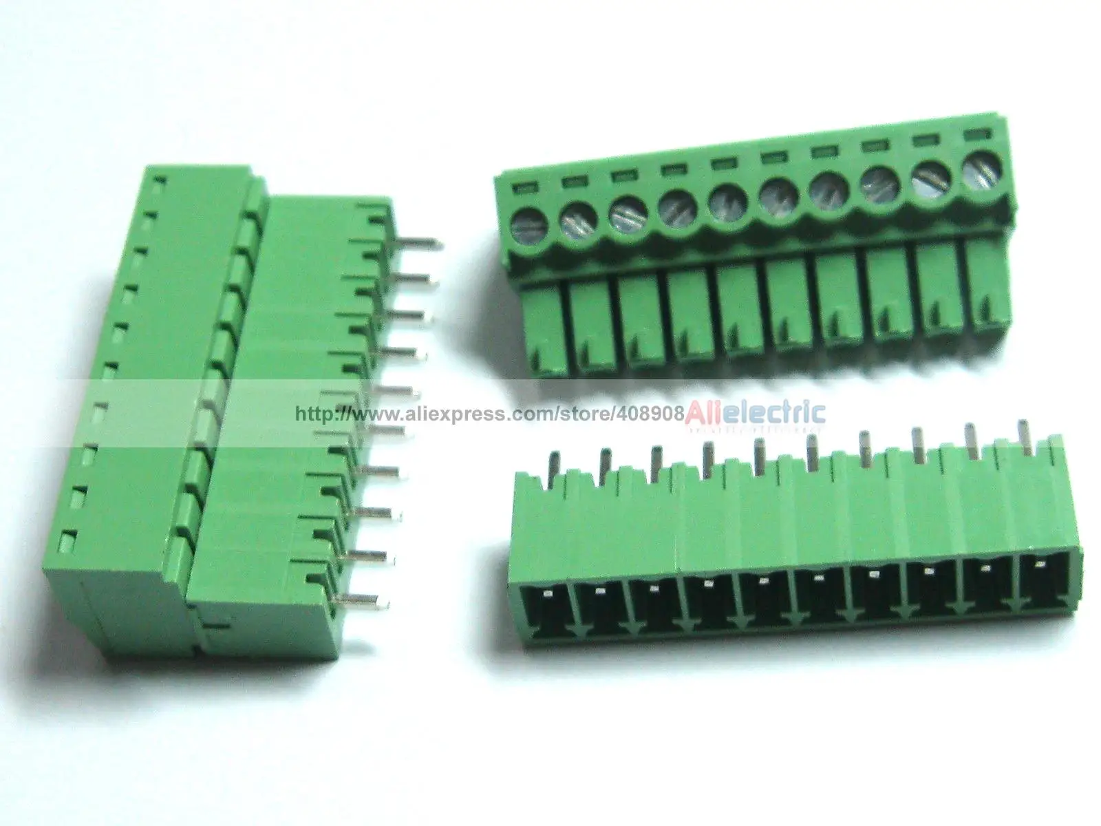 20 шт./лот винтовой клеммный блок коннектор 3 81 мм 10 Pin Way Green Pluggable Type | Обустройство