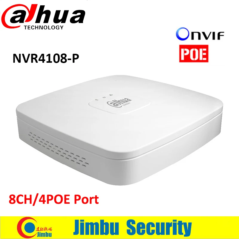 Dahua NVR Video Recorder NVR4108-P 8 Ch Smart Mini 1U has 4 PoE Ports HDMI Network 1 VGA/1 HDMI HD NVR up to 4TB