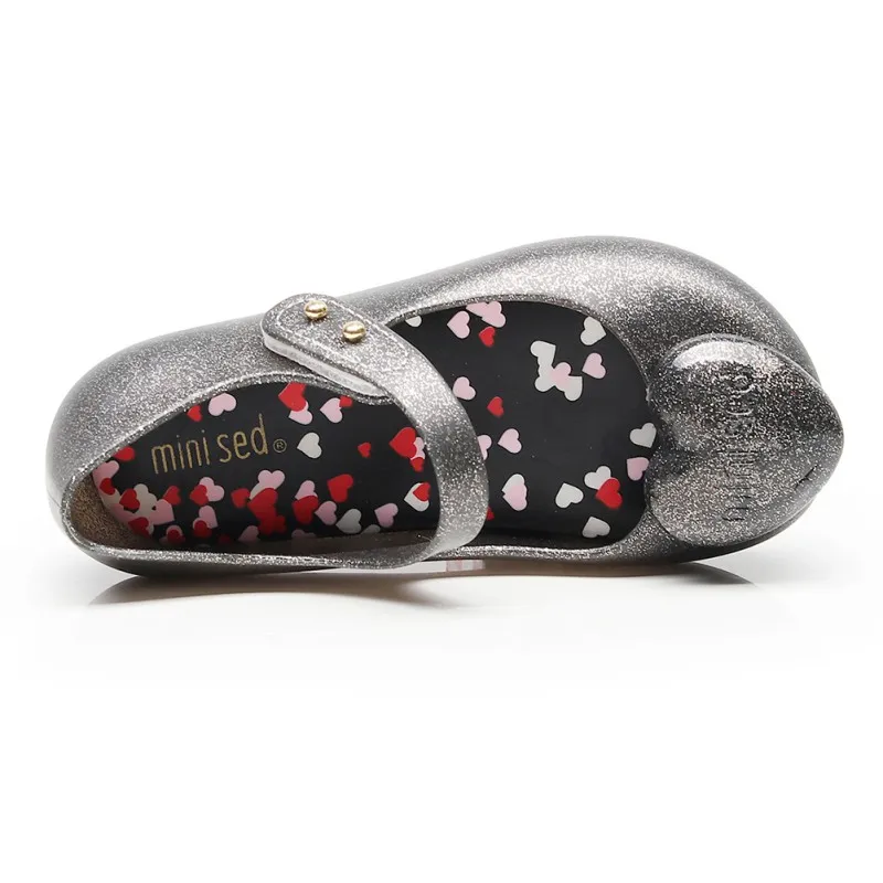 Детские прозрачные сандалии с сердцем для девочек; нескользящие Shoes3-8T для малышей