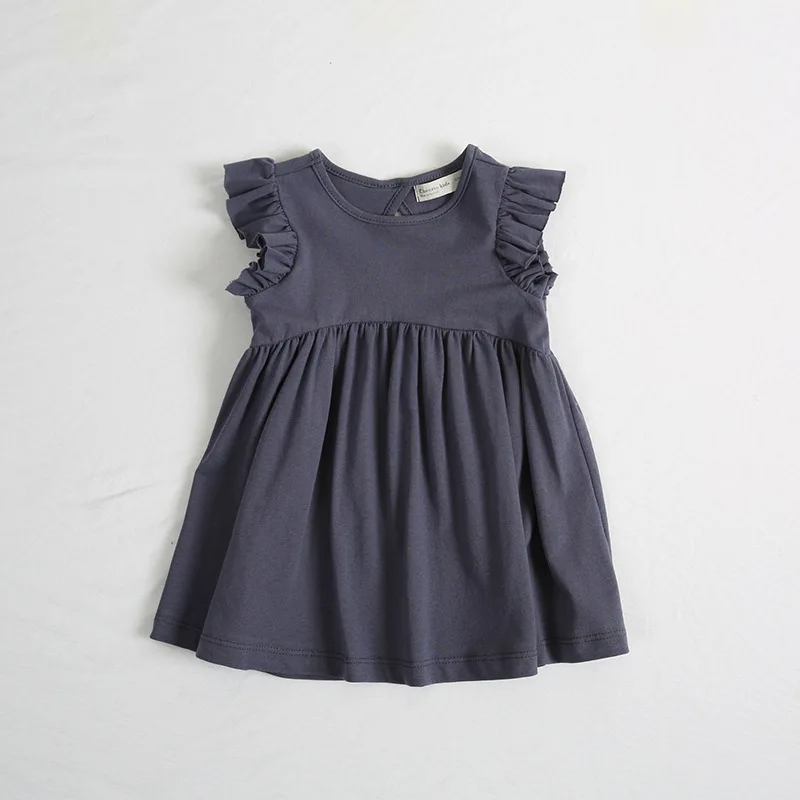 Baby Girls Dresses KIDS Newest Summer Dress  Fly Sleeve Hollow out Dress With Cotton Children Summer Back Hollow Out Dress 1-6Y (4)