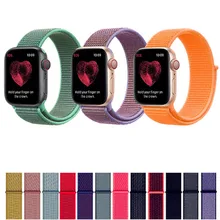 Спортивный нейлоновый ремешок для Apple Watch, ремешок 40 мм, 44 мм, ремешок для iWatch серии 1, 2, 3, 4, цветные сменные ремешки для часов 38 мм, 42 мм