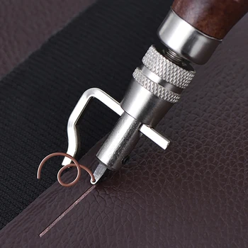 

Groovers tool for leather wooden handle + steel groove knife 7 in 1 Leather Edge skin tool leather stitching leather craft tools